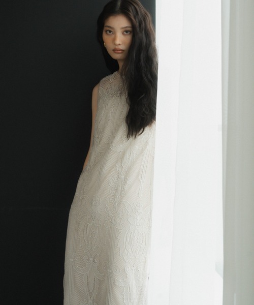 ANDRESD ドレス ケミカルレースジッパードレス / chemical lace zipper