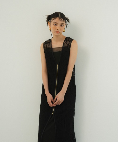 ANDRESD ドレス ケミカルレースジッパードレス / chemical lace zipper