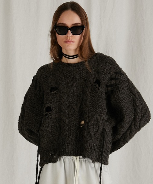 ニット セーター ヴィンテージケーブルショートニット/Vintage Cable Short Knit レディース