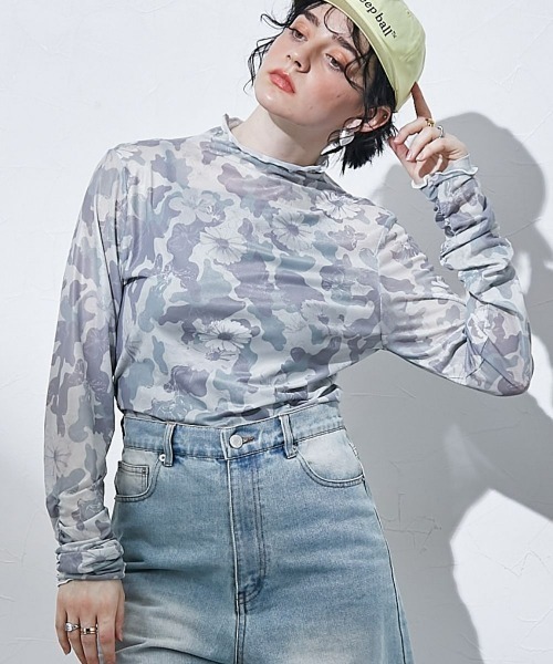 Tropiceye オリジナル アートプリント柄 カットソー トップス カットソー トップス オーバーサイズ Tシャツ 大きいサイズ ダシキ