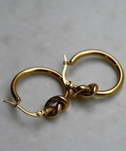 sowiゴールドフープピアス sowi サージカルステンレス ピアス サージカルステンレス Knot フープ