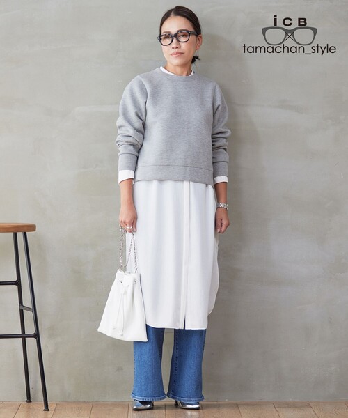 トレーナー スウェット 「ICB×tamachan_style コラボ」ラメスウェット レディース ICB トレーナー スウェット 「ICB×tamachan_style コラボ」ラメ