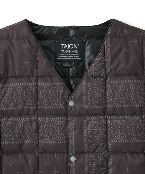 TAION ベスト ジレ V NECK BUTTON DOWN VEST TAION-001 メンズ