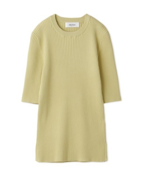 新品未使用＊Mila Owen ダイヤモンド編み 半袖ニット イエロー 美品✨ミラオーウェン サマーニット 半袖ニット イエロー サイズ