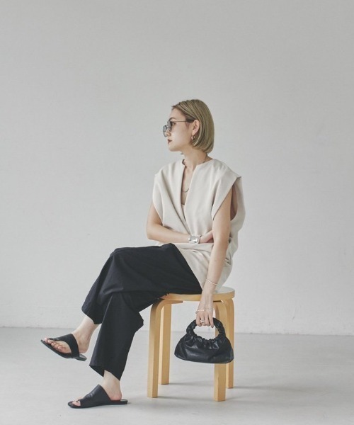 美品 St.cecilia セントセシリア 半袖 比翼仕立て ブラウス