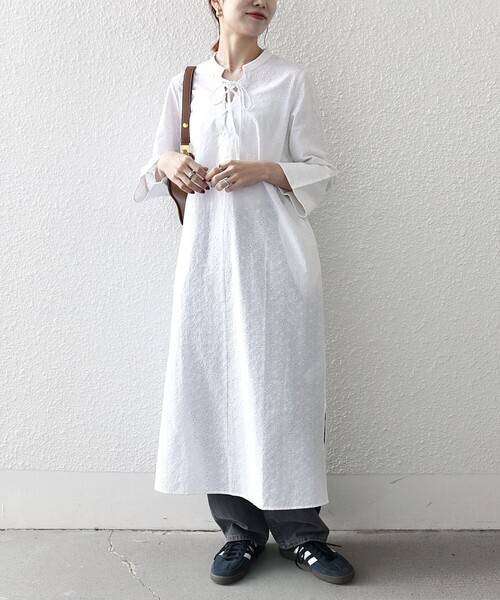 SHIPS any ワンピース any:「洗濯機可能」エンブロイダリー