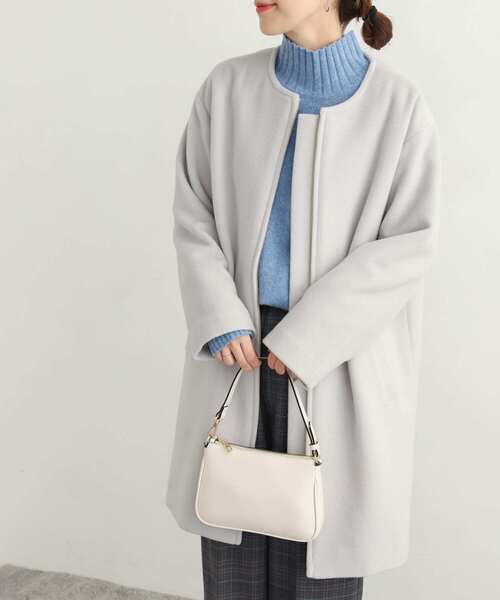 「URBAN RESEARCH DOORS」 ノーカラーコート MEDIUM ベージュ レディース_画像2