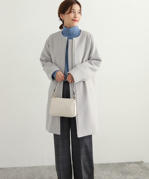 「URBAN RESEARCH DOORS」 ノーカラーコート MEDIUM ベージュ レディース_画像3