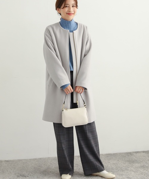 「URBAN RESEARCH DOORS」 ノーカラーコート MEDIUM ベージュ レディース_画像4