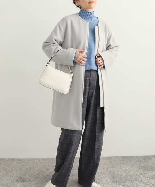 「URBAN RESEARCH DOORS」 ノーカラーコート MEDIUM ベージュ レディース_画像5