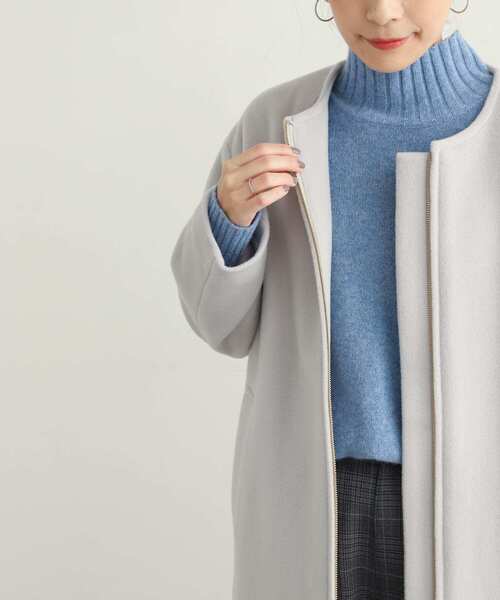 「URBAN RESEARCH DOORS」 ノーカラーコート MEDIUM ベージュ レディース_画像6