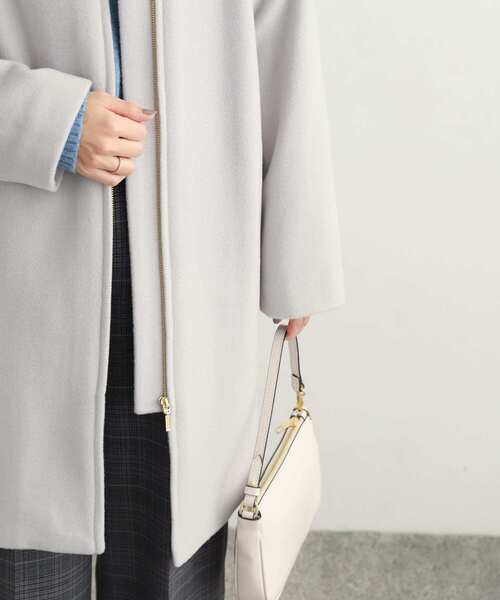 「URBAN RESEARCH DOORS」 ノーカラーコート MEDIUM ベージュ レディース_画像7