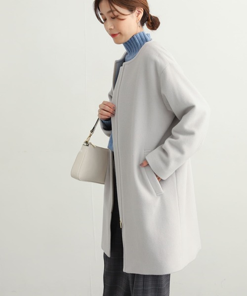 「URBAN RESEARCH DOORS」 ノーカラーコート MEDIUM ベージュ レディース_画像8