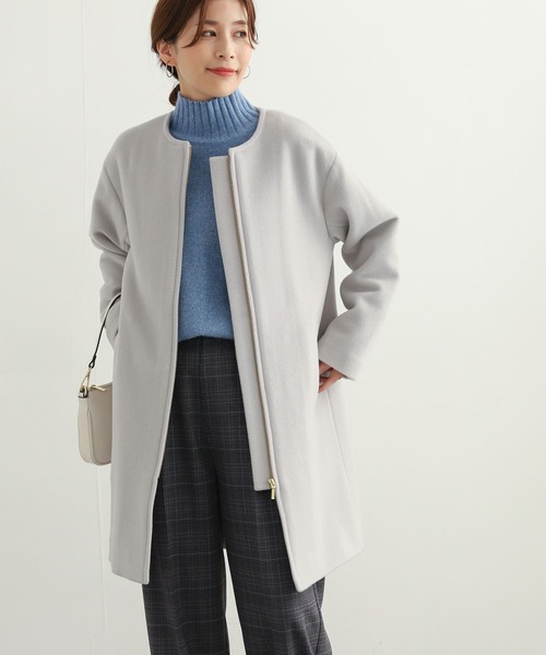 「URBAN RESEARCH DOORS」 ノーカラーコート MEDIUM ベージュ レディース_画像9