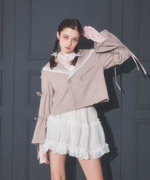 ジャケット・アウター lovely Lovilyn コート アウター レースセーラー襟ジャケット