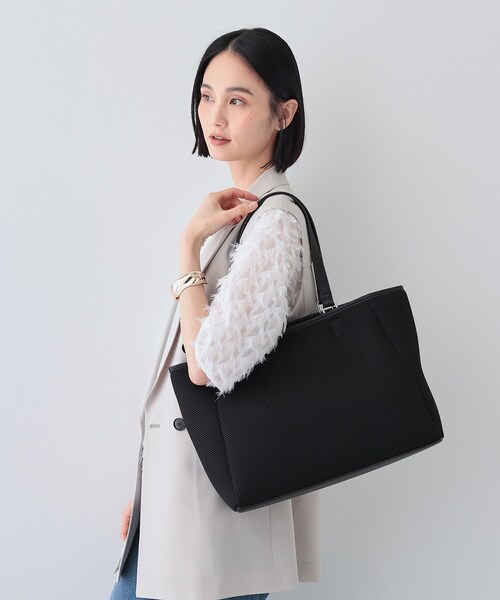 INDIVI 黒 バッグ A4可 セール】【合皮／A4収納可能】ラージサイズトートバック（トート