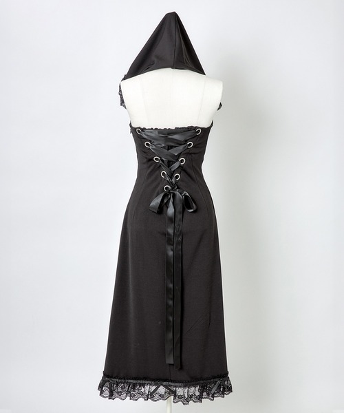 AVENCHUMU ワンピース AVENCHUMU ワンピース Lace trimming hoodie sleeveless long