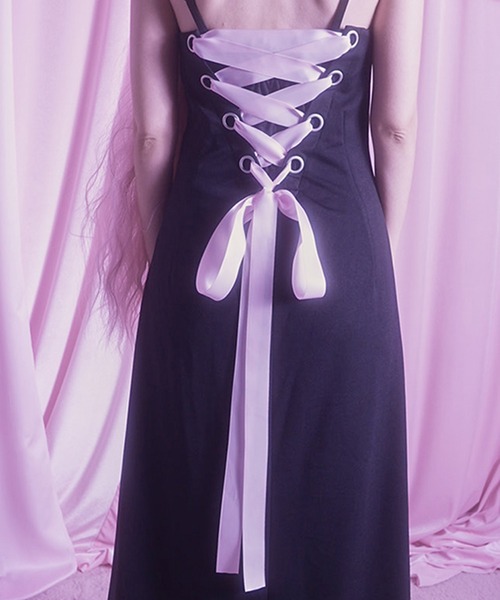 AVENCHUMU ワンピース AVENCHUMU ワンピース Lace trimming hoodie sleeveless long