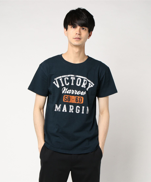 ARCADE tシャツ 夏服 アメカジ カレッジプリント リンガー 半袖T
