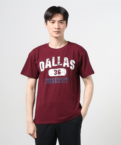 ARCADE tシャツ 夏服 アメカジ カレッジプリント リンガー 半袖T