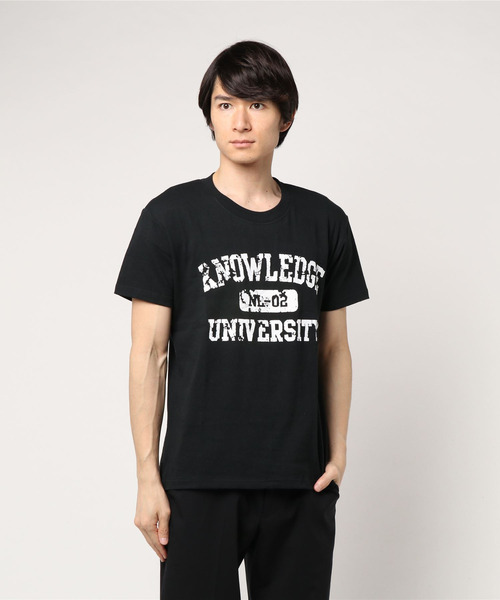 ARCADE tシャツ 夏服 アメカジ カレッジプリント リンガー 半袖T