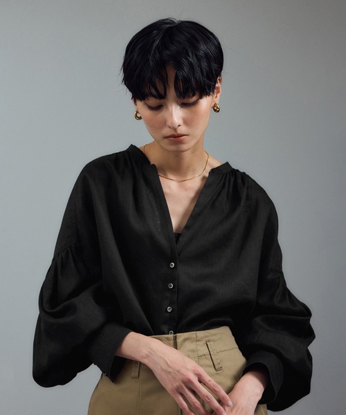 SALON adam et rope'（サロン アダム エ ロペ） リネンシャツ ブラウス