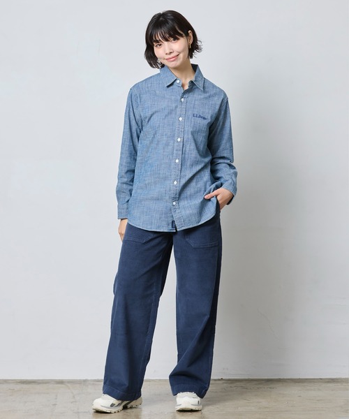 レディース シャンブレーシャツ IENA（イエナ） ブラウス シャツ BLACK シャンブレーシャツ レディース