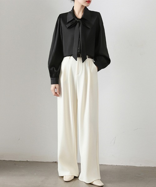 ブラウス シャツ ボウタイリボンブラウス レディース : ZOZOTOWN Yahoo