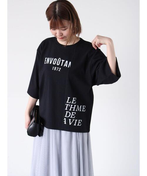 Lugnoncure tシャツ リメイク風プリントTシャツ レディース