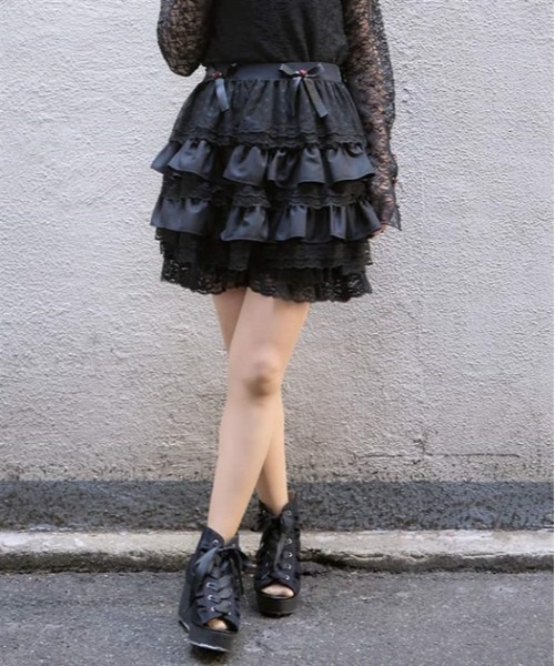 axes femme（アクシーズ ファム） スカート フリルティアードミニ
