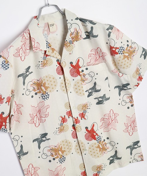 GIDEAL. トラ柄オープンカラーシャツ白虎 百虎オープンカラー長袖シャツ CHIGIRI CHL56-1781 ちぎり