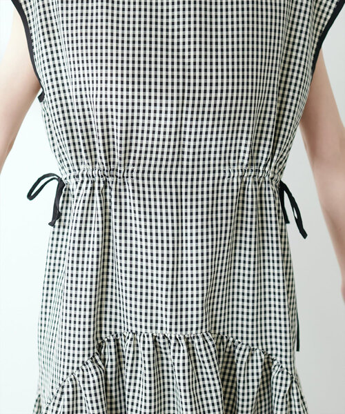 新品未使用　natural coutureドロストデザインチェック柄ワンピース WEB限定】ドロストデザインチェック柄ワンピース | natural