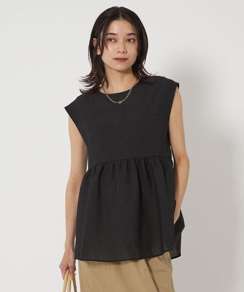 tシャツ ドライ ペプラム ノースリーブ プルオーバー レディース