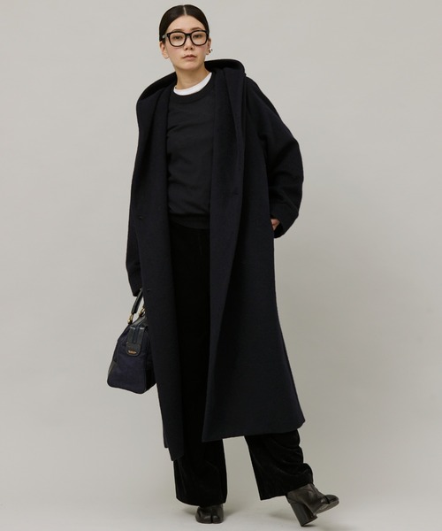 美品 Curensology カレンソロジー 長袖 ベルト付き ノーカラー ガウンコート F カーキ レディース Curensology（カレンソロジー） コート FREE ブラウン系その他