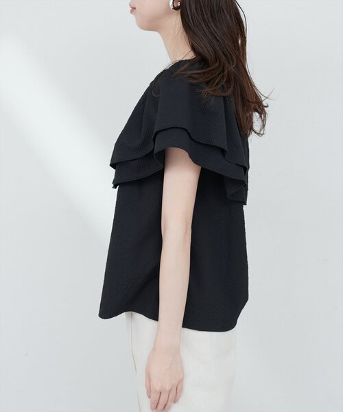 サッカーチェックラッフルブラウス サッカーチェックラッフルブラウス | NATURAL BEAUTY BASIC