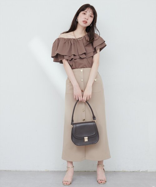 サッカーチェックラッフルブラウス サッカーチェックラッフルブラウス | NATURAL BEAUTY BASIC