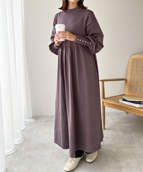 「GeeRA」 「swingby」ニットワンピース LARGE 杢グレー レディース_画像2