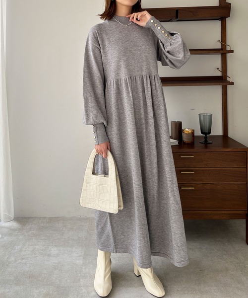 「GeeRA」 「swingby」ニットワンピース LARGE 杢グレー レディース_画像3