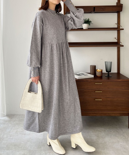 「GeeRA」 「swingby」ニットワンピース LARGE 杢グレー レディース_画像5