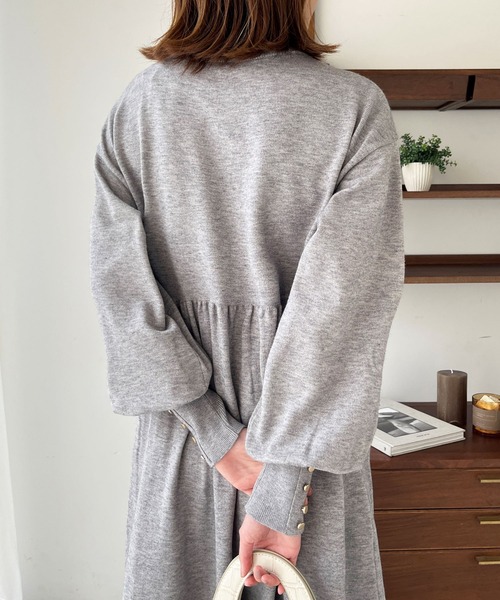 「GeeRA」 「swingby」ニットワンピース LARGE 杢グレー レディース_画像9
