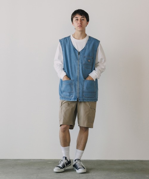 Dickies ベスト ジレ Dickies/ディッキーズ DENIM ZIP FRONT