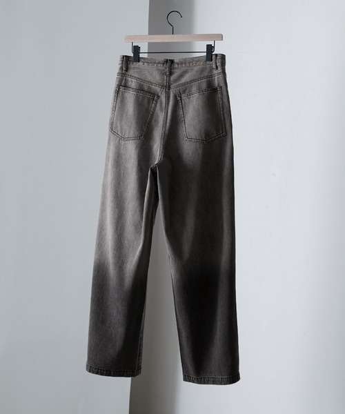 「Alfred Alex」 加工デニムパンツ M グレー メンズ