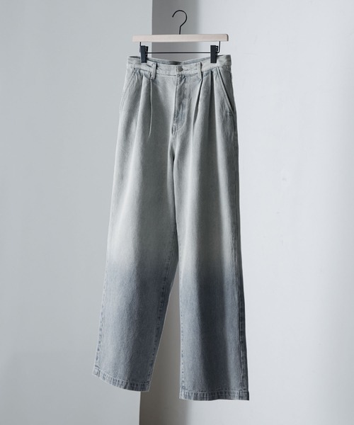 「Alfred Alex」 加工デニムパンツ M グレー メンズ