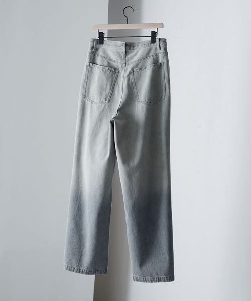 「Alfred Alex」 加工デニムパンツ M グレー メンズ