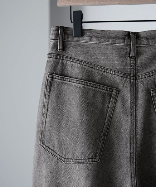 「Alfred Alex」 加工デニムパンツ M グレー メンズ