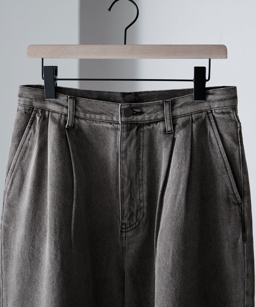 「Alfred Alex」 加工デニムパンツ M グレー メンズ