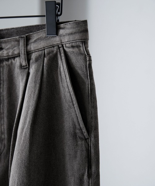 「Alfred Alex」 加工デニムパンツ M グレー メンズ