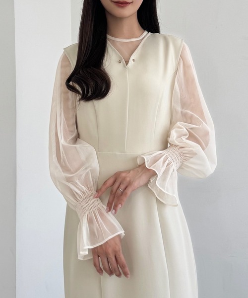 レトロチェックアンサンブルニットワンピース[品番：LINW0002661 