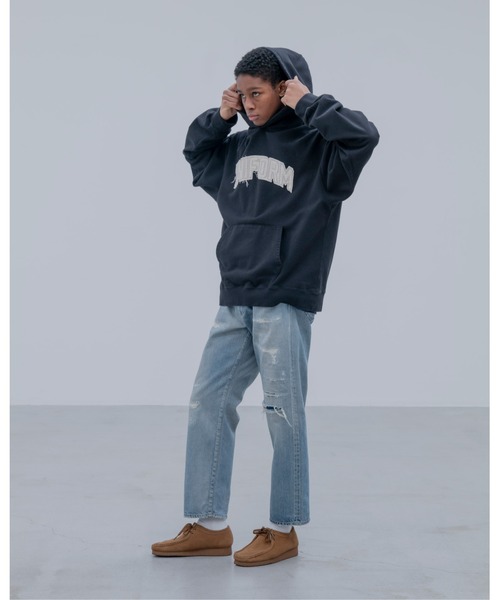uniform experiment パーカー CUT-OUT LOGO SWEAT HOODIE メンズ