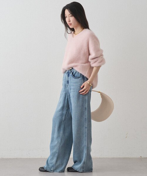 ラウンジドレス　FURカシミヤVニット　ネイビー LOUNGEDRESS（ラウンジドレス）の「FURカシミヤVニット（ニット